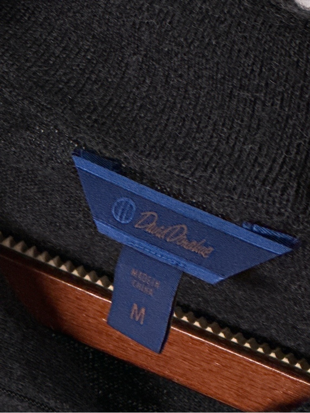 David Donahue Quarter Zip Pullover Sweater Mock Neck Merino Wool Charcoal M - Picture 8 of 10